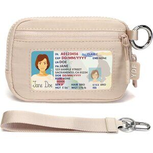 2nd Gen RFID Nylon Wallet for Women, Wristlet Wallet with ID Window, Lipstick Sl